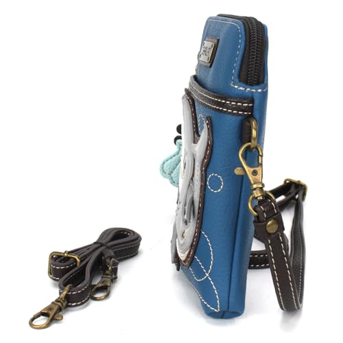Image of CHALA Ocean Collection Cell Phone Crossbody Purse-Women PU Leather /Canvas Multicolor Handbag with Adjustable Strap