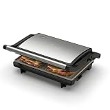Nilson Life Sandwichera Eléctrica Plancha y Sandwichera Doble, 750 W, Prensa Cocina y Asa, Placas Desmontables, Revestimiento Cerámico, Temperatura Max 190º, Cable 80 cm, Negro