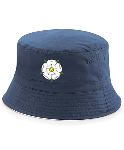 HiViz Kings Yorkshire Rose Bucket Printed Bucket Hat Pristine Finish (as8, Alpha, m, Navy)
