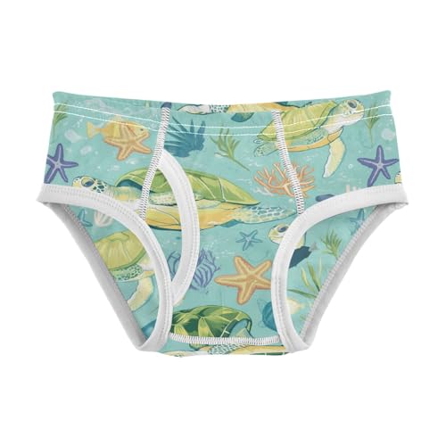 Wusikd Sea Turtle Boys' Underwear Cotton Tropical Fish Boys Briefs Soft Toddler Underwear 2T