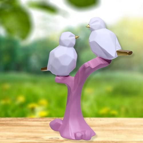 Image of AUGEN Polyresin Birds Pink Idol Statue Showpiece for Home Decor Decoration and Gifting (1 Piece, 9816E)