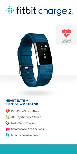 Fitbit Charge 2 Heart Rate + Fitness Wristband, Blue, Large (Us Version), 1 Count #TOP6