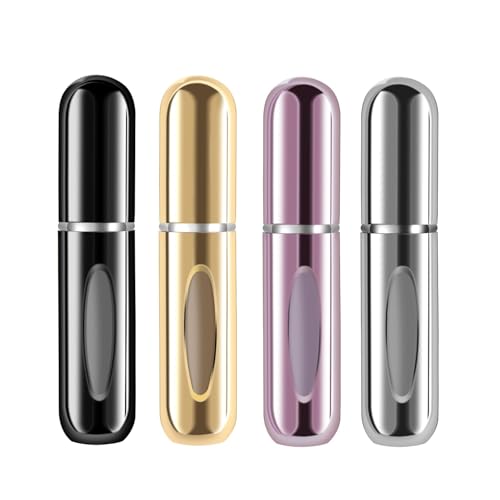 Yamadura Mini Refillable Perfume Portable Atomizer Bottle Refillable Perfume Spray, Refill Pump Case for Traveling and Outgoing (5ml, 4 Pack) 4
