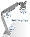 Mount-It! Single Monitor Desk Mount with Height Adjustable Mechanical Spring Arm, Full Motion Silver Bracket Fits 24 27 29 30 32 Inch Screens VESA 75, 100 mm, Easy Install C-Clamp and Grommet Base