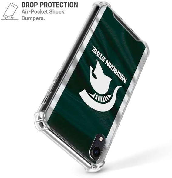 Skinit Clear Phone Case Compatible with iPhone XR - Officially Licensed Michigan State University Away Grey Jersey Design