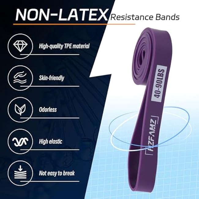 Non Latex Resistance Bands, Pull Up Assistance Bands, Exercise Bands Resistance, Workout Bands Resistance for Men and Women, Stretch Bands for Exercise, Physical Therapy, Fintness, Training