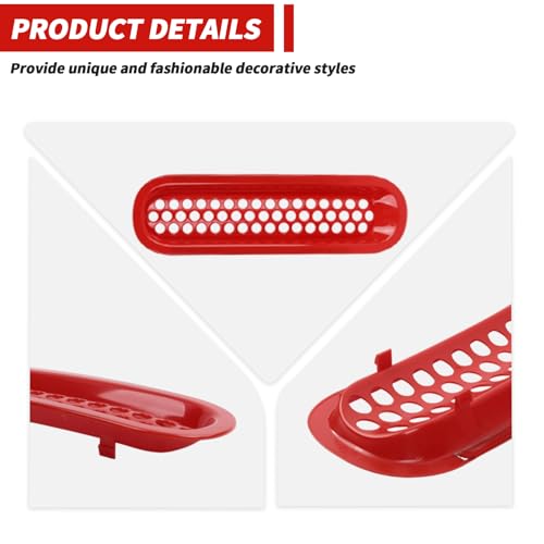 Image of Front Grille Inserts Grill Mesh Clip-on Trim Covers Exterior Accessories Compatible with Jeep Wrangler JK & JKU 2007-2017,Red
