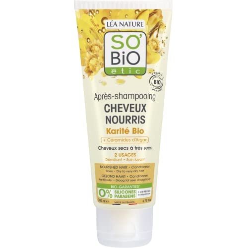 Acondicionador de karité SO'BiO étic nutritivo para pelo seco con argán en lote duplo de 200 ml