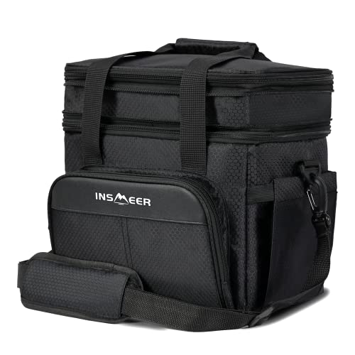Image of INSMEER Insulated Lunch Bag | Leakproof Lunch Bags for Office Travel Picnic | Tiffin Storage Bag for Men Women, Black