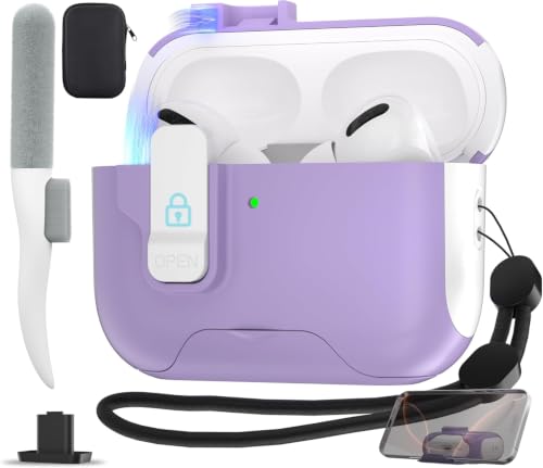 AirPodspro 3 ���C���b�N�t���P�[�X�AMagsafe�Ή��A�z���C�g�p�[�v���B | �d�b�X�^���h�f�U�C���A�N���[�j���O�L�b�g�Ɖ~�`�����O�t���I�[�g�X�i�b�v���b�N�Z�L���A�P�[�X�A�X�g���b�v�t�������h�~�ی�J�o�[