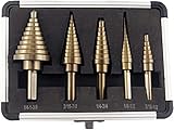 Hermes Hardware 5pcs - Industrial Grade # 6542 - HSS Step Drill Set with Aluminum Case