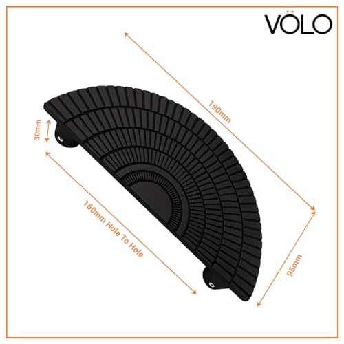Image of VOLO Main Door Handle - Heavy Duty Pull Handle for Wooden & Glass Doors in Home, Office & Hotel Use (Model: S-626) - Pack of 1 Set (Black - 160MM)