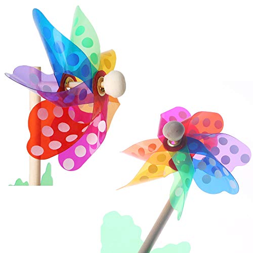 Wsere 12 Pieces Pinwheels For Kids Children, Cute Small Pinwheels Wind Spinners For Yard Garden Patio Lawn Ornaments Decoration, Attractive Fun Wind Spinner Toy Colorful Pinwheel Party Favor #TOP3
