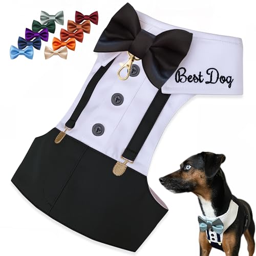 Arnés personalizado para perro con moño y tirantes