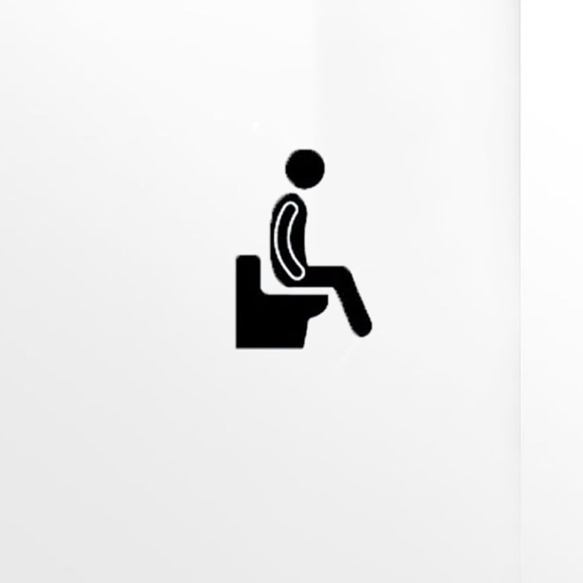 5pcs Funny Toilet Sticker Decals, PVC DIY Bathroom Black