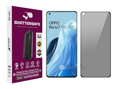 Image of Anti-Spy Privacy Tempered Glass Compatible For Oppo Reno 7 Pro [Pack of 1]. 9H Hardness, Anti-Scratch, Edge-to-Edge Protection With Easy Installation Kit & Case Friendly Fit.