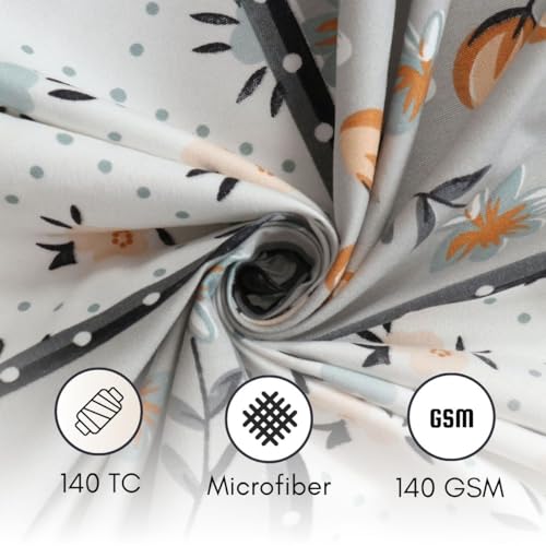 Image of Mafatlal Luxe Lilac 140 GSM Premium Microfiber Queen Size Bedsheet with 2 Pillow Cover for Double Bed, 90x100 Inch - Light Blue & Teal, Soft, Lightweight & Durable