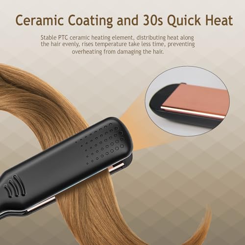 Bwaliffury Planchas del Pelo 2 in 1, Rizador de cabello de doble uso, 4 Temperaturas hasta 220°C, Revestimiento Cerámico, Plancha de Pelo de Placas Anchas Wet & Dry, plancha de pelo pequeña viajes - imagen 4