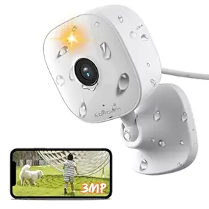 Ebitcam 3MP Outdoor WiFi Camera, CCTV Camera for Home, Waterproof, Motion & Sound Detection, Auto Alarm & Spotlight, 2-Way Audio,Color Night Vision, Cloud & SD Card (Upto 512GB), 2.4G WiFi Only