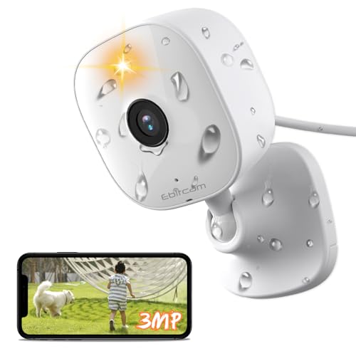 Image of Ebitcam 3MP Smart Outdoor WiFi Camera, IP66 Waterproof, Motion & Sound Detection, Smart Spotlight, 2-Way Audio, Smart Alarm, Color Night Vision, Alexa Enabled, Cloud & SD Card Support (Upto 512GB)