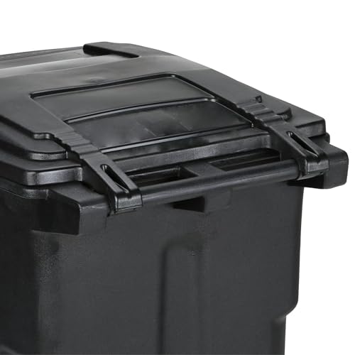 RV12 64-Gallons Black Plastic Wheeled Trash Can With Lid Outdoor thumb #5