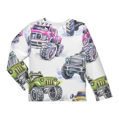Image of Aflyko Vehicle Fun Boys' Rash Guard Shirts Xmas UPF 50+ Sun Protection Swim Shirt 3-12T