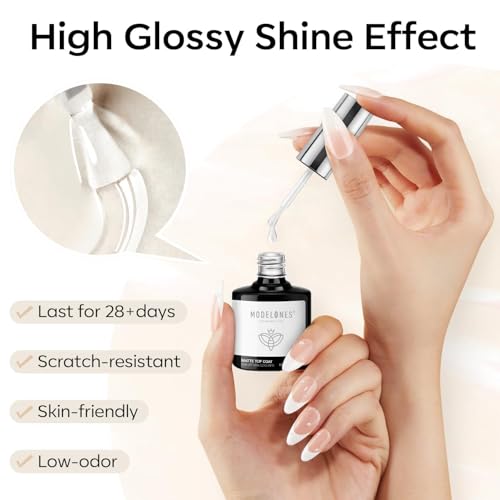 Image of modelones Matte Gel Top Coat Chrome Proof, 15ML No Wipe Matte Top Coat Chrome Isolation Powder-Resist Velvet Finish Easter Gel Polish for Nail Art Painting Long Lasting Manicure DIY Gift for Women