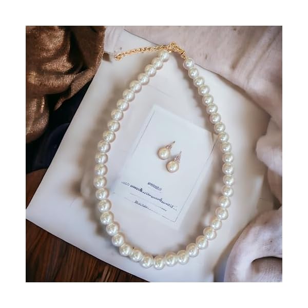 Tresneria® Pearl Necklace Moti Mala with matching Pearl Studs Earrings for Women and Girls - Image 6