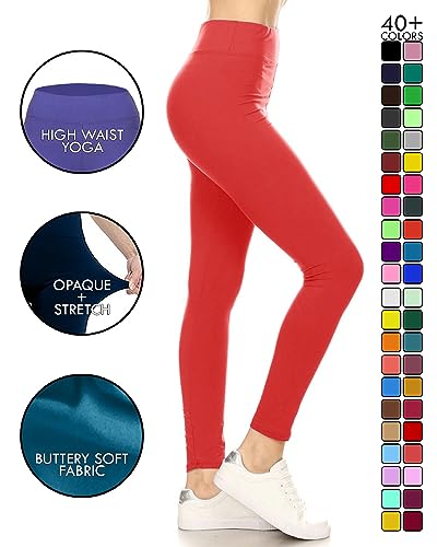Image of Leggings Depot High Waisted Leggings for Women Buttery Smooth & Soft Women's Solid Yoga - Reg, Plus, 1X3X, 3X5X