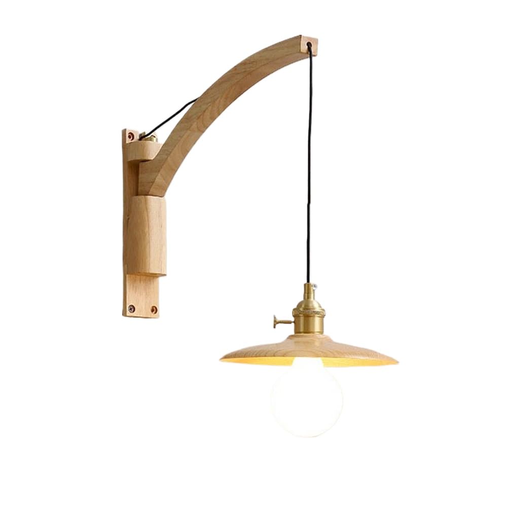 ITOSUI Vintage Adjustable Swing Arm Wall Sconce - Rustic Mid Century Mounted Reading Light for Bedroom and Living Room(Flat Shade)