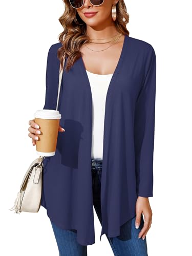 Image of Women's Lightweight Open Front Cardigans Casual Soft Drape Spring Summer Fall Cardigan S-3XL