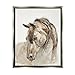 Stupell Industries Gentle Horse Portrait Farm Animal Watercolor Detail Floating Framed Wall Art, Design By Patti Mann