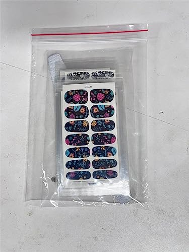 EBANKU 12 Feuilles Autocollants de Vernis à Ongles Fleurs Noires et Blanches Autocollants d'Ongles Complets Auto-Adhésif Autocollants à Ongles de Unie avec Lime à Ongles (Couleur)