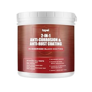 Tapel 2-in-1 Rust Encapsulator & Anti-Corrosion Paint - Gloss Black 1L, No Primer Needed - Direct-to-Rust Metal Coating for Outdoor, Automotive & Industrial Use - Long-Lasting Protective Finish