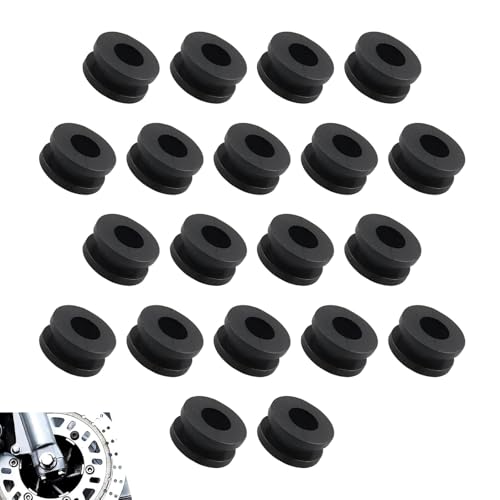 Icyfond 20Pcs Motorcycle M6 Rubber Grommets Kit, Motorcycles Fairing Grommets, O-ring Fairing Side Cover Compatible with Yamaha, Suzuki(Black)