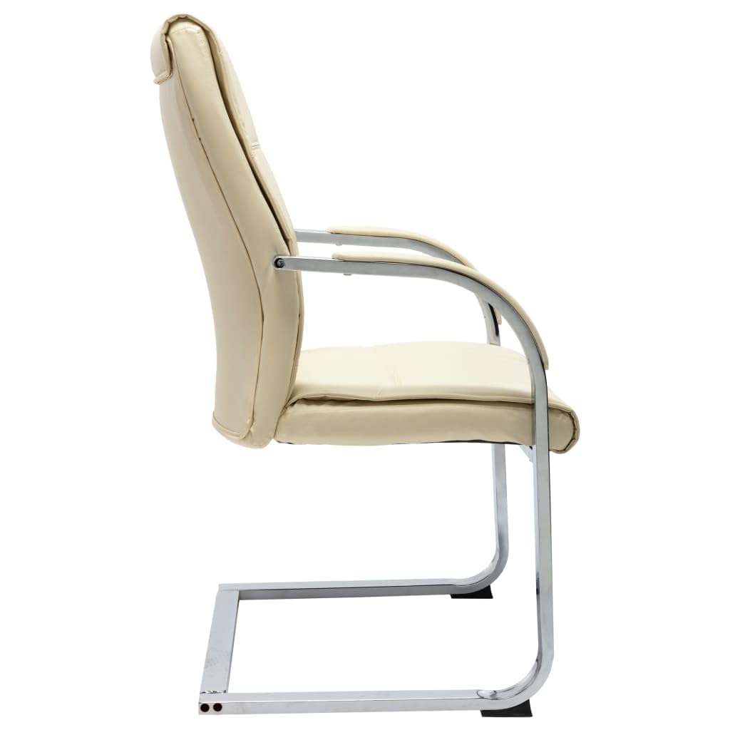 Silla de oficina de piel sintética negra con reposabrazos, silla de oficina ergonómica con asiento acolchado y patas cromadas para una gran carga de peso