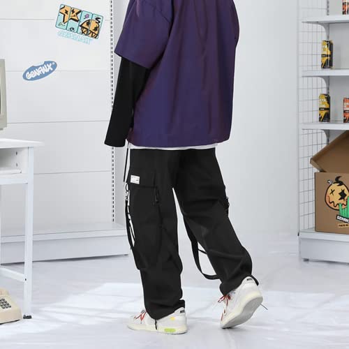 Unisex Baggy Cargo Pants for Men and Women Cool Streetwear Trouser Plus Size Y2K Pants with Flap Pockets3