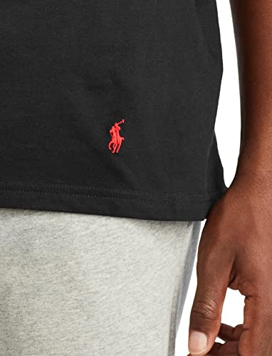 POLO RALPH LAUREN Men's Classic Fit Cotton V-Neck Undershirt 3-Pack, Polo Black/Red-3 Pack, 1X Big4