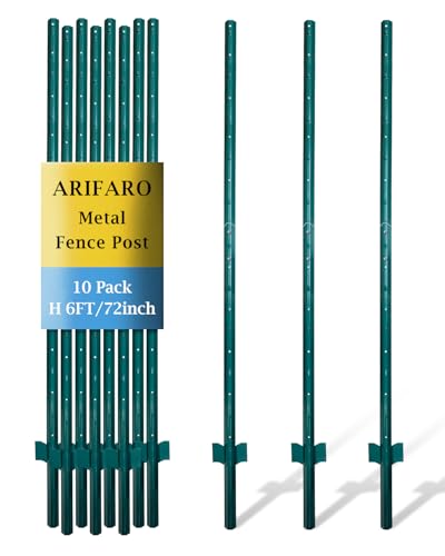 ARIFARO Zaunpfosten 185cm / 6ft Robuste Metallpfosten