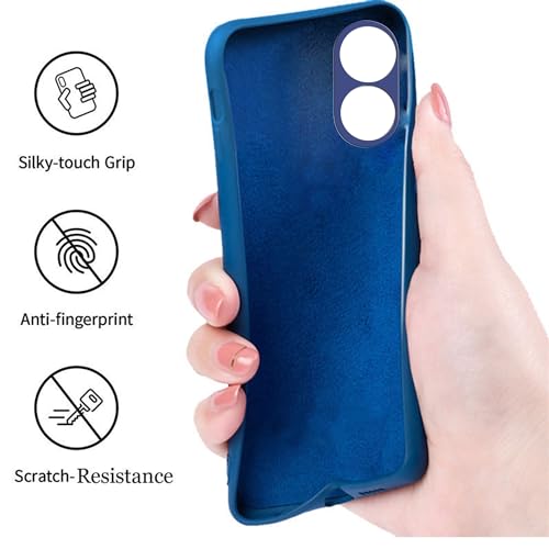 Image of A rtistque Liquid Silicone Back Cover Case for Oppo A17 / Oppo A17k Shockproof TPU Soft Flexible with Camera Protection - Blue