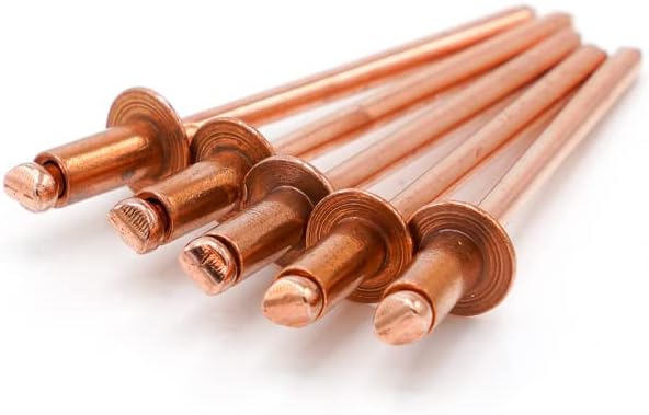 Copper Pop Rivets 4-4 (1/8"Diameter x 1/4" Grip) Steel Mandrel Blind Rivets (250)
