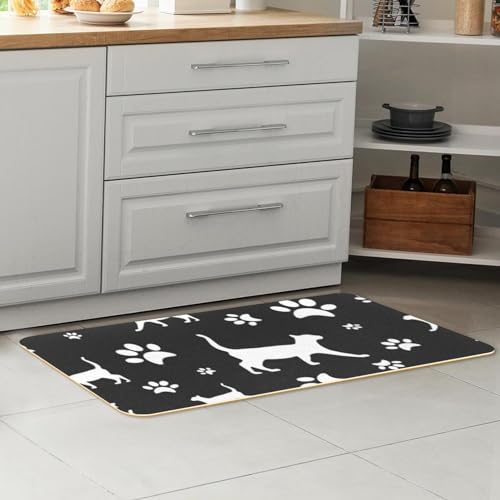Tapete de cocina de gato blanco con huellas para llenar de alegría tus espacios 7