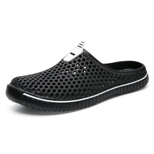 SAGUARO Clogs Herren Pantoletten Damen Sommer Hausschuhe rutschfest Gartenschuhe Strand Slippers Schwarz Gr.45