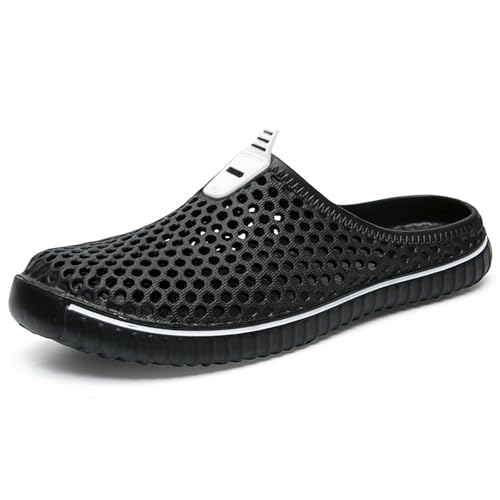 SAGUARO Sabots et Mules Hommes Femmes Respirant Chaussures de Jardin été Pantoufles Plage Piscine Chaussons Noir 44