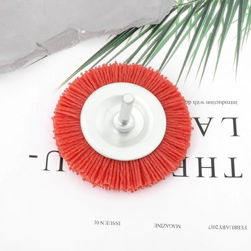 Image of 2pcs Abrasive Nylon Wheel Brush 75mm Nylon Round Brush 6mm Shank 80# Nylon Cup Brush for Rust Corrosion Paint Removal for Remove Metal Wood Hard Plastic Burrs