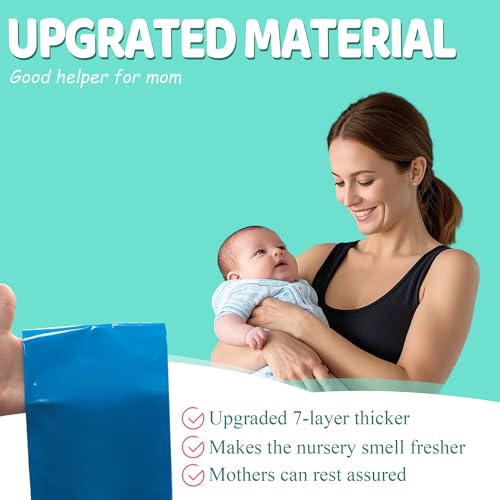 PurifyLogix 3PCS Upgraded Thickened Diaper Pail Refills Bags For Genie Easy Roll Signature Diaper Pails, 7-Layer Odor-Barrier Technology, 90 Bags Lasts Up to 12 Months, Hold up to 4200 Newborn Diapers