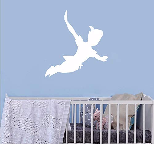 Hanjiming Flying Peter Pan Silhouette Pegatinas De Pared De Vinilo Para La Habitación Del Bebé...