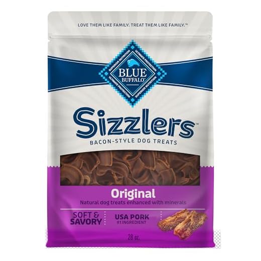 Blue Buffalo Sizzlers Bacon-Style Dog Treats with Real USA Pork, Original Flavor, 28-oz Bag