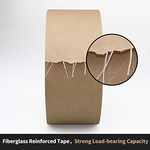 10Rolls Packing Tape 2.83Inch X 450 Feet 750(Mm) Reinforced Gummed Kraft Paper Tape Water Activated Tape 1500Yards For Heavy Duty Shipping Writable Strong Adhesive Brown Tape For Moving And Storage #TOP4