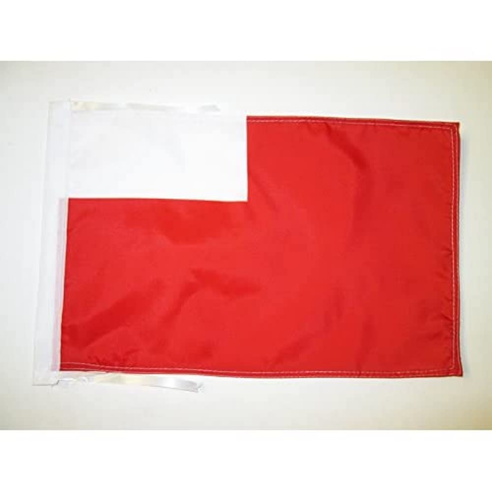 AZ FLAG - Abu Dhabi Flag - 18'' x 12'' - 100% Polyester UAE Emirate of Abu Dhabi Small Banner with Two Cords - Fade Resistant - Vivid Colors - 18x12 in - 45x30 Cm